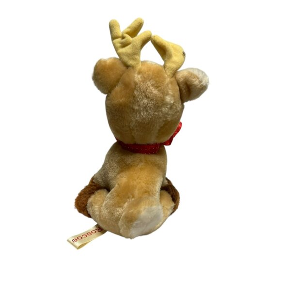 Russ Berrie Roscoe Reindeer Plush 7" Stuffed Animal Red Nose Toy Plush Stuffed A - Picture 4 of 7